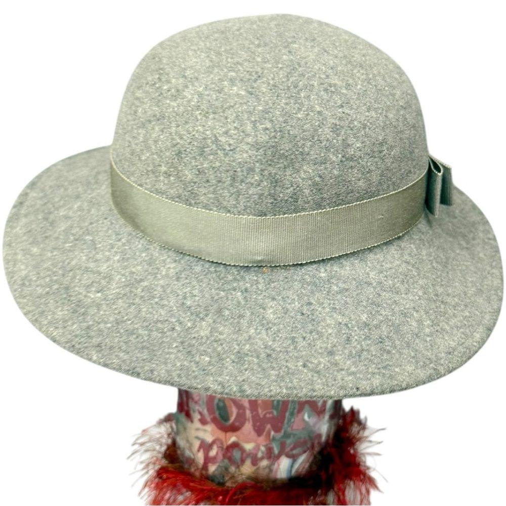 Vintage Adolfo II Gray Wool Felt Hat With Bow Accent Womens  display picture 1