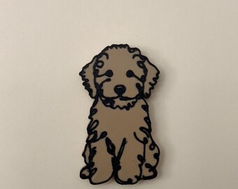 Imán mini Goldendoodle - Cachorro impreso en 3D