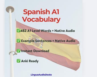 Spanisch A1 Vokabeln Anki Deck mit Native Audio und Beispielsätze