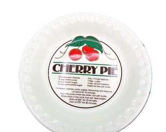 Vintage 1980's Mount Clemens Pottery 11" Cherry Recipe Deep dish ceramic pie Plate