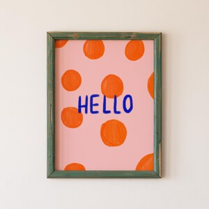 Hello Poster | Handdrawn Handwritten Art Print for Home