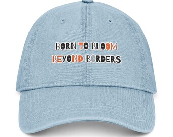 Gorra vaquera bordada — Florece sin fronteras