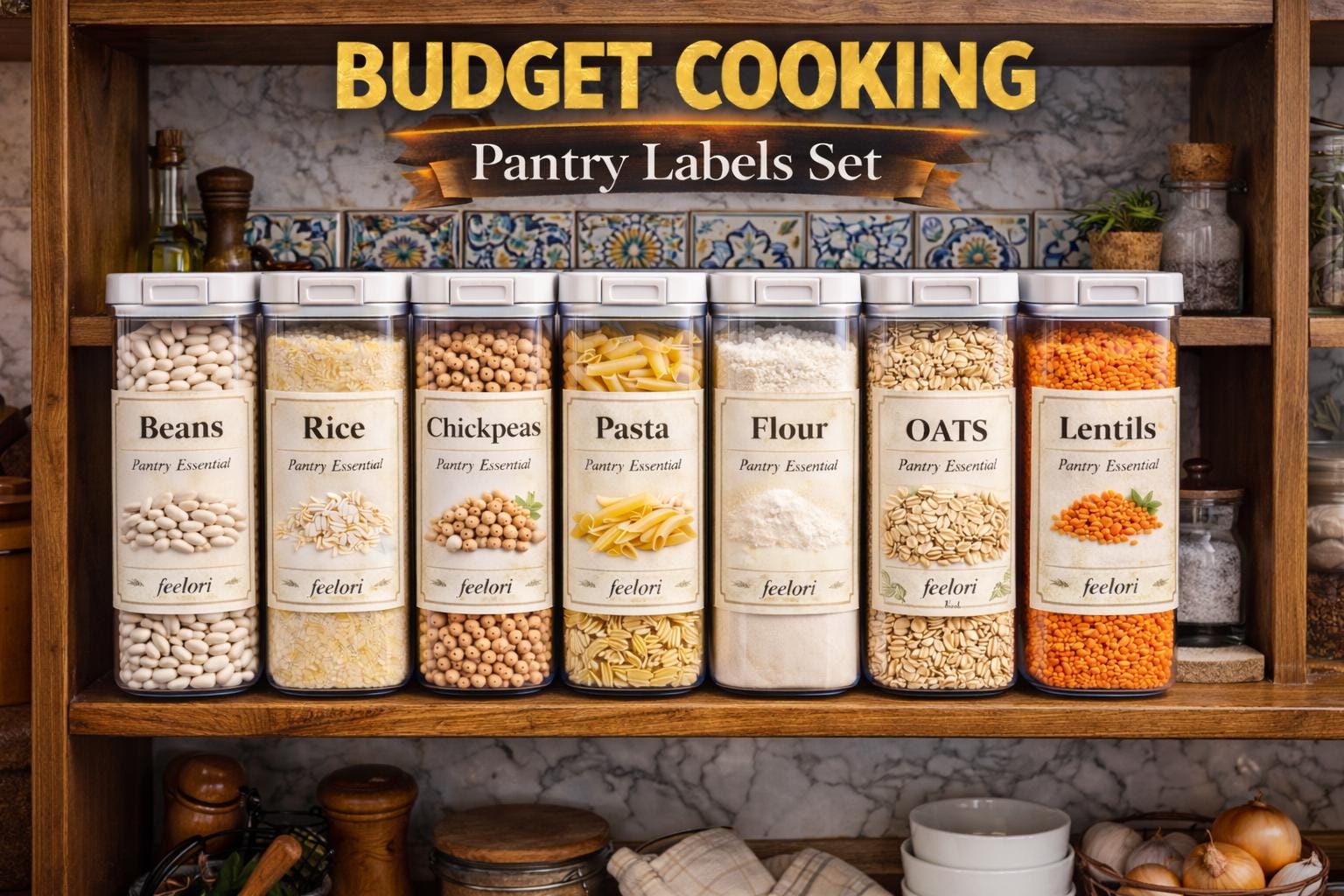 Minimalist Pantry Labels Set | Dry Food Jar Stickers (digital Download ...