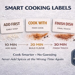 Time Block Cooking Labels | Hour-Based Kitchen Workflow System | Structured Meal Prep Planning Stickers | Printable Set