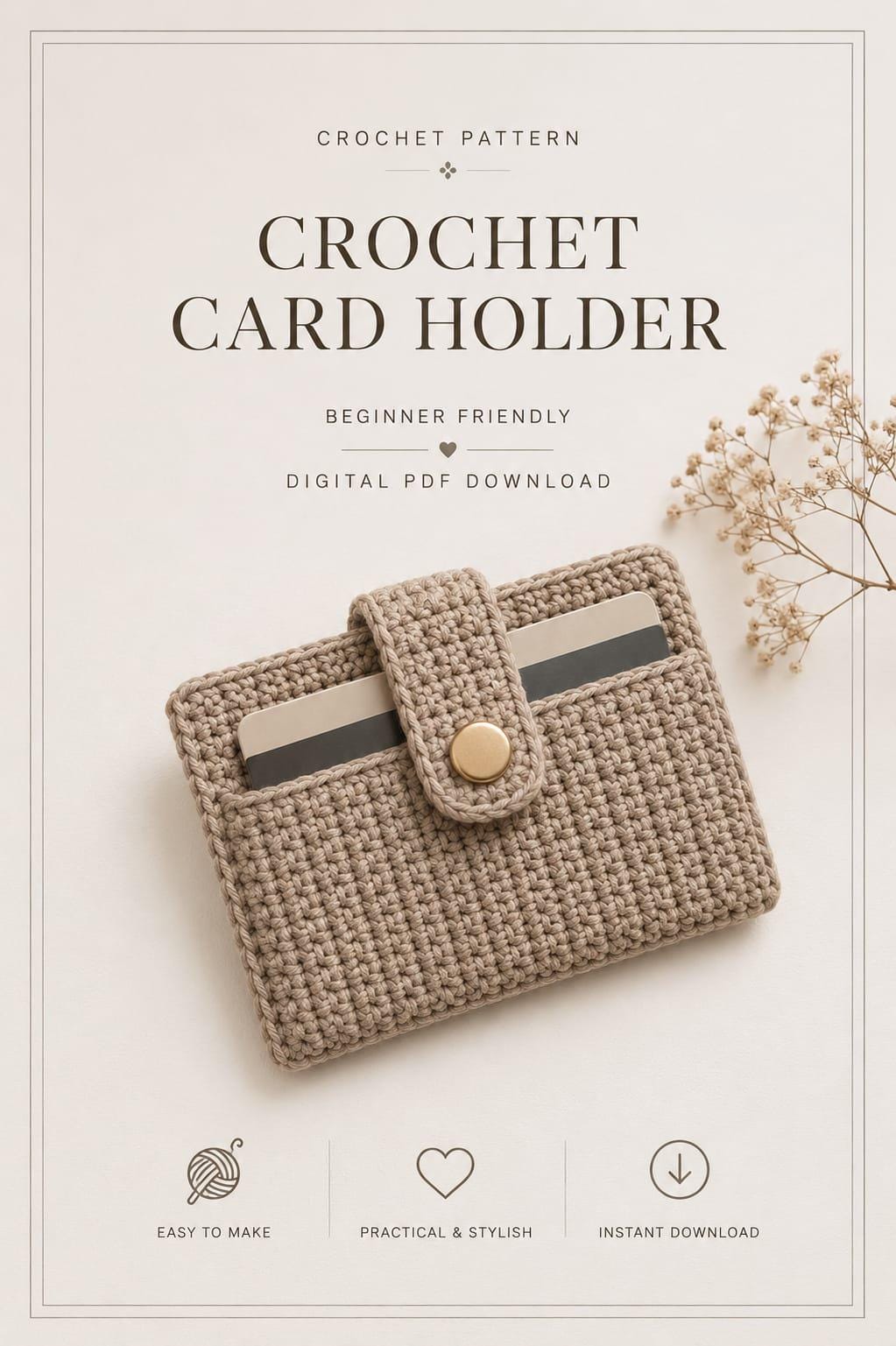 40 Small Purse Crochet Patterns for Chic, Portable Bags and Mini Accessories 16 Crochet Card Holder Beginner Friendly Wallet Crochet