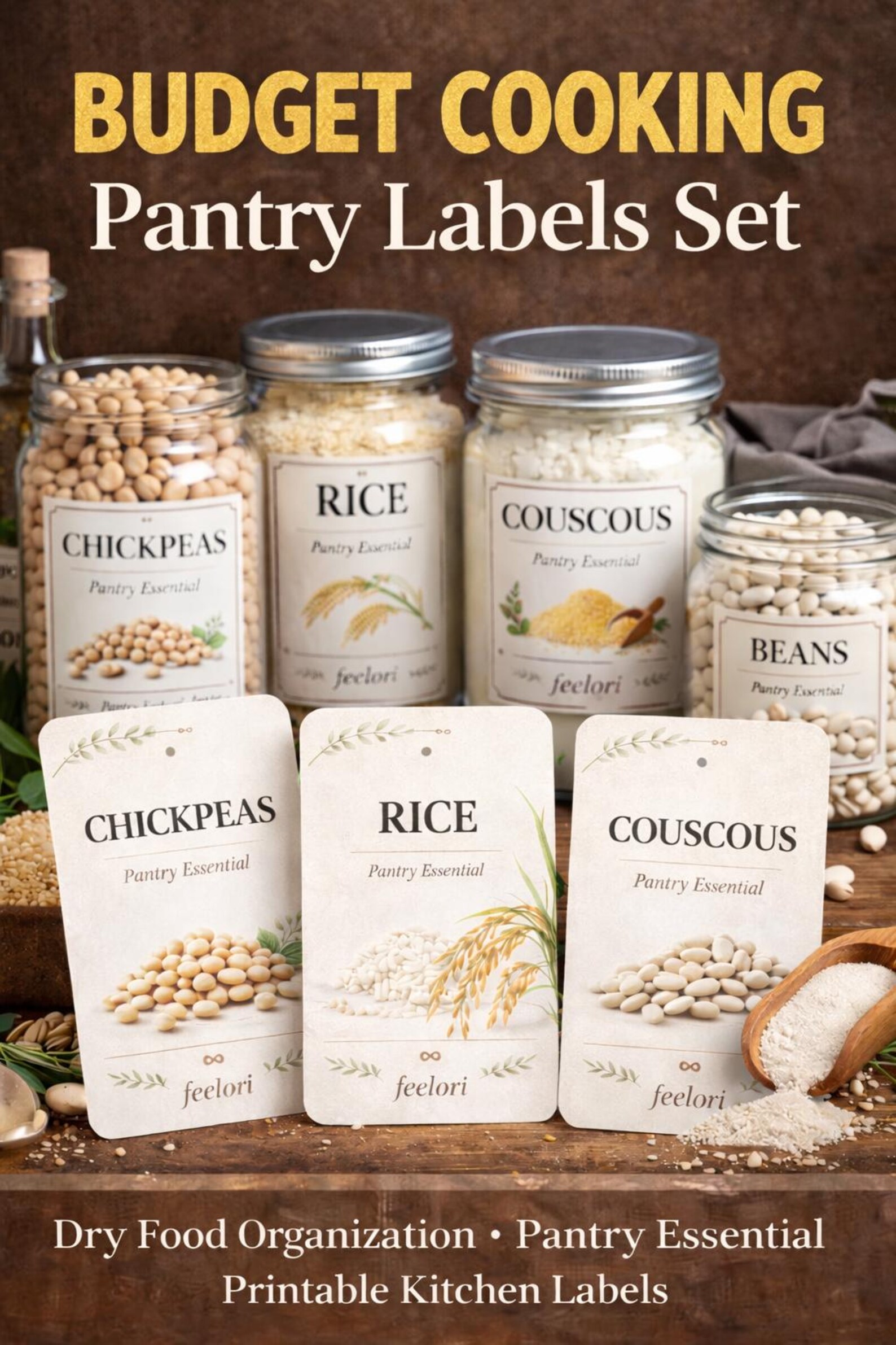Minimalist Pantry Labels Set | Dry Food Jar Stickers (digital Download ...