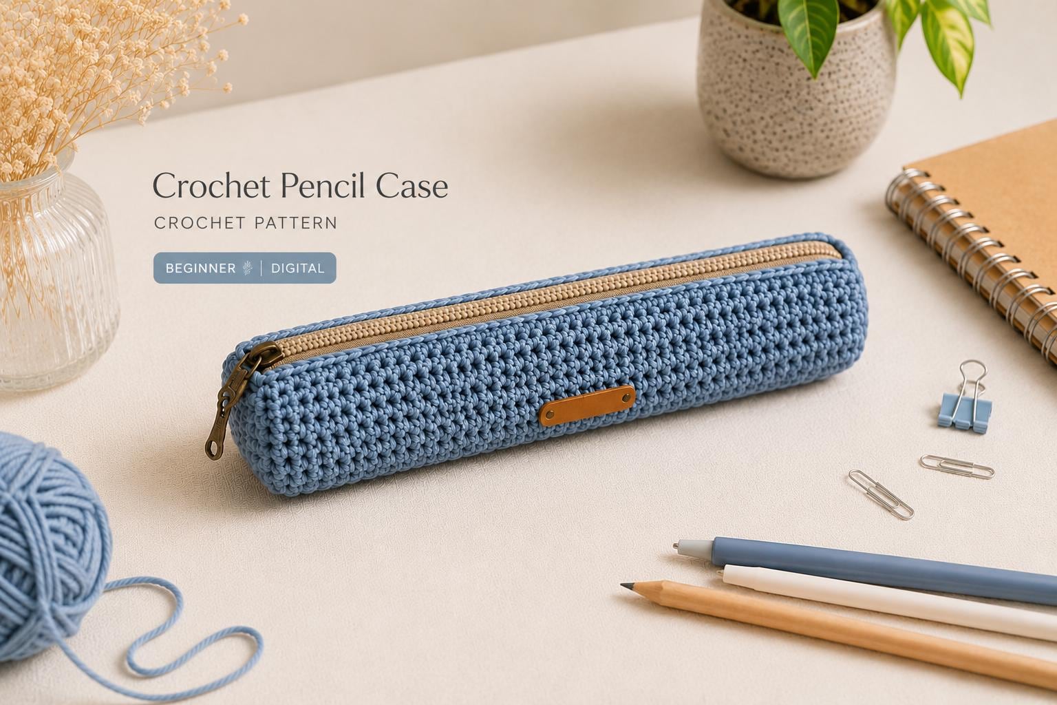 18 Crochet Pencil Case Patterns with Box Pouches, Wristlets, and Holders 3 Crochet Pencil Case Beginner Friendly Zipper Pouch
