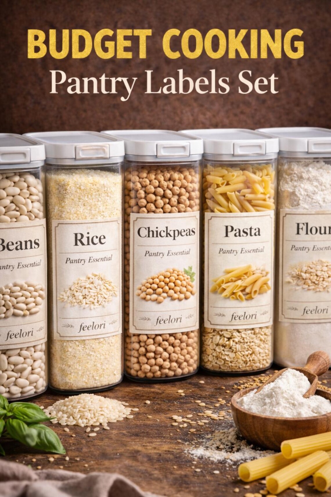 Minimalist Pantry Labels Set | Dry Food Jar Stickers (digital Download ...