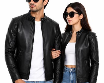 Echtleder Paar Jacken - Passende Slim Fit Biker Style Him Her