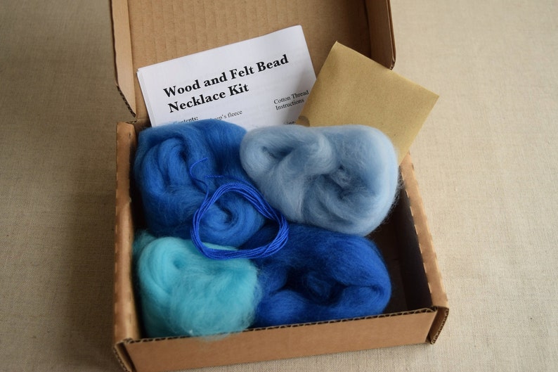 Wood and Felt Bead Necklace Kit Etsy