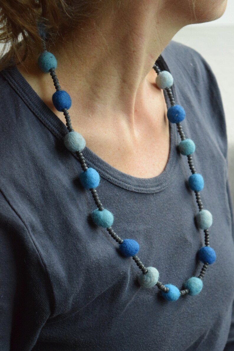 Wood and Felt Bead Necklace Kit Etsy