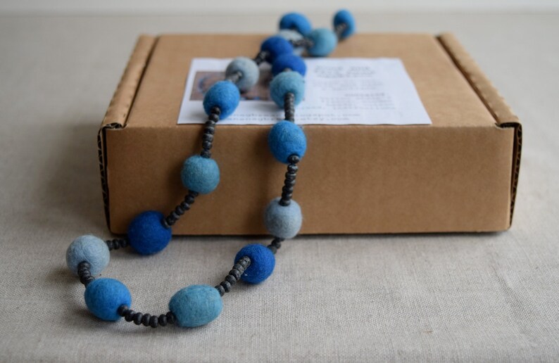 Wood and Felt Bead Necklace Kit Etsy