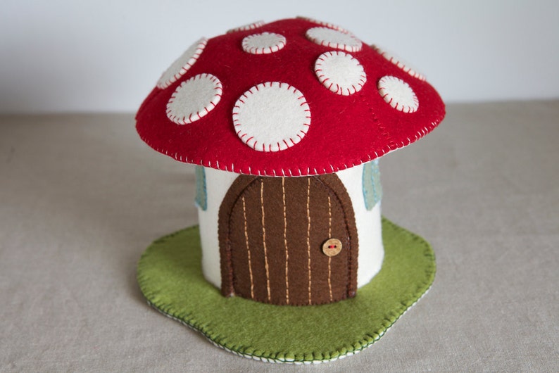 PDF Sewing PATTERN Toadstool Felt House Sewing Pattern DIY pattern for Mushroom play house Toadstool fairy house soft toy tutorial image 4