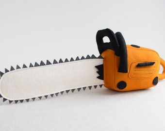 PDF Sewing PATTERN - Chainsaw Felt Soft Toy Tutorial - DIY plush toy chainsaw softie pattern for a budding lumberjack