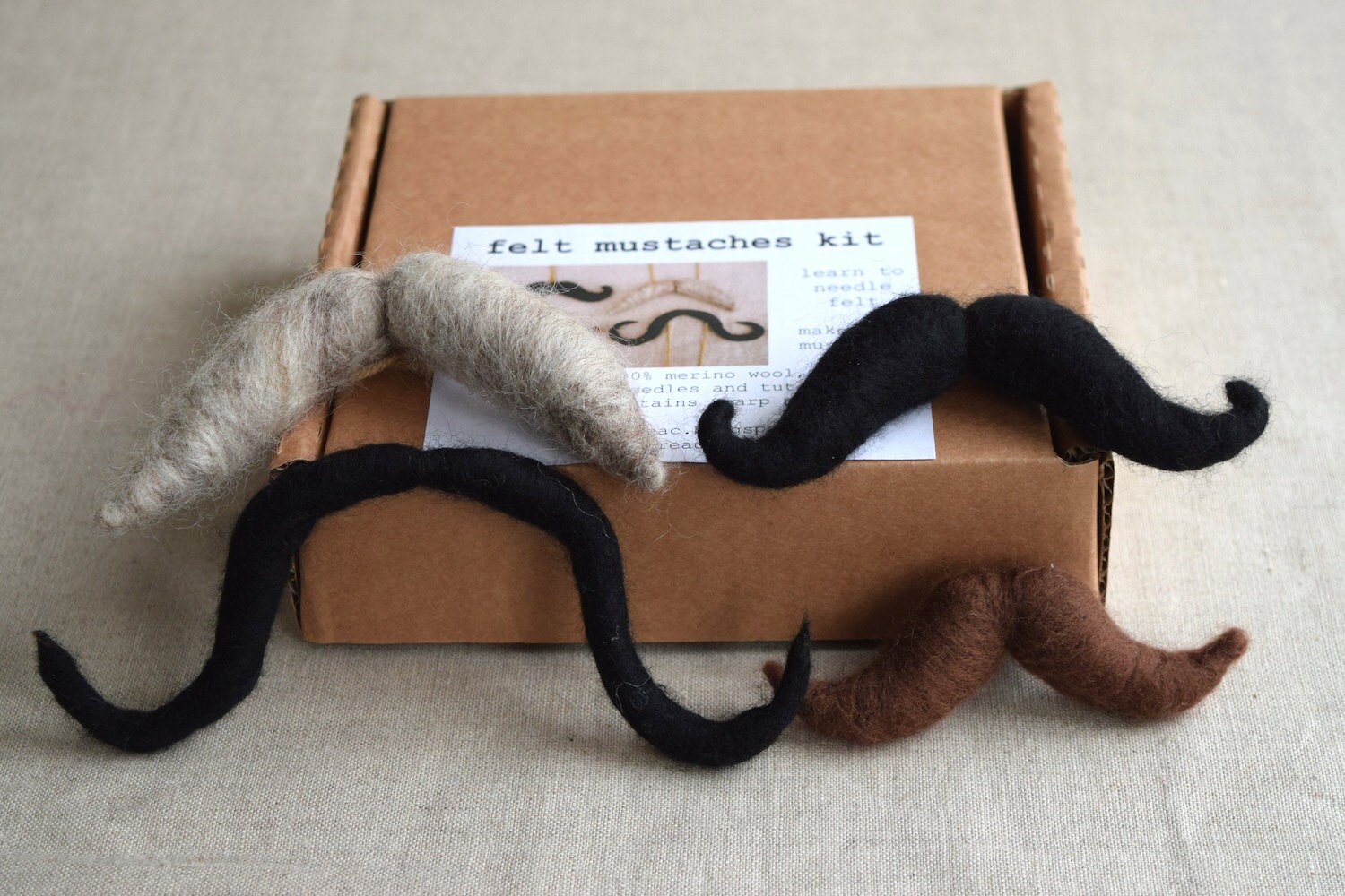 Needle Felt Mustache Kit Etsy