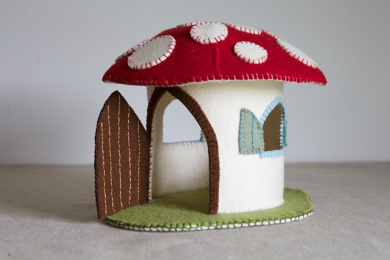 PDF Sewing PATTERN Toadstool Felt House Sewing Pattern DIY pattern for Mushroom play house Toadstool fairy house soft toy tutorial image 3