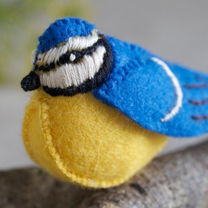 Patron de couture PDF - Patron de couture Baxter Bluetit – Patron de couture de broderie DIY pour doudou oiseau – Tutoriel peluche Bluebird