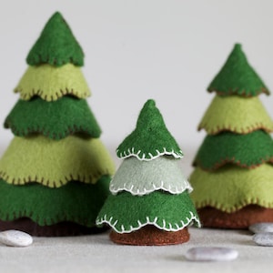 PDF Sewing PATTERN - Felt Tree Sewing Pattern – DIY embroidery sewing pattern for felt toy trees – Woodland soft toy tutorial