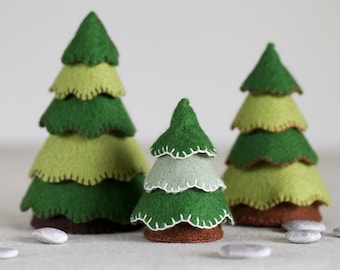 PDF Sewing PATTERN - Felt Tree Sewing Pattern – DIY embroidery sewing pattern for felt toy trees – Woodland soft toy tutorial