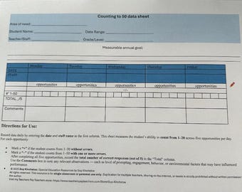 Counting to 50 data sheet