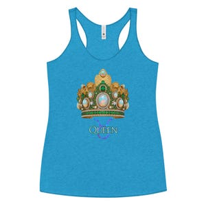 Taurus Queen Racerback Tank – Dark Fantasy Zodiac Crown Graphic