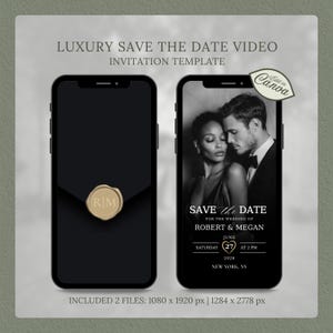 Luxury Animated Wedding Save the Date Video Invitation (Canva Template)