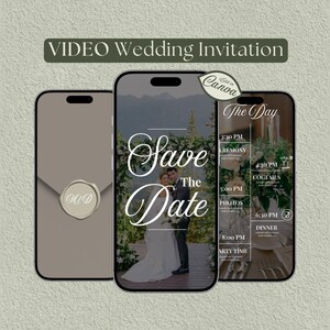 Video Wedding Invitation:  Elegant, Floral Animate Invitation (Canva Template)
