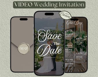 Video Hochzeitseinladung: Elegante, Blumen gestaltete Einladung (Canva Template)