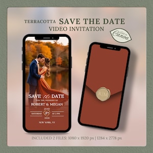 Animated Wedding Save The Date Video, Customizable Digital Evite Canva Template, Electronic Marriage Invitation