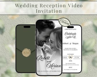 Invito digitale per ricevimento di nozze: invito moderno per festa di ricevimento (modello modificabile)