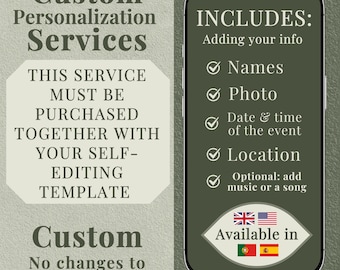 Anpassungsservice (für unsere Videoeinladungsvorlagen)