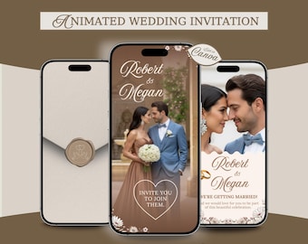 Video Wedding Invite: Elegant Invitation, RSVP, Digital Download (Canva Template)