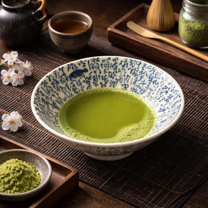 Blue Calligraphy Ceramic Tea Bowl, Japanese Style Porcelain Serving Bowl, Handmade Artistic Tea Ceremony Chawan, Unique Asian Gift