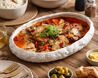 Modern oval texturerad keramisk serveringsfat - Elegant fat för varma måltider, gourmetpresentation, stort minimalistiskt stengodsporslin