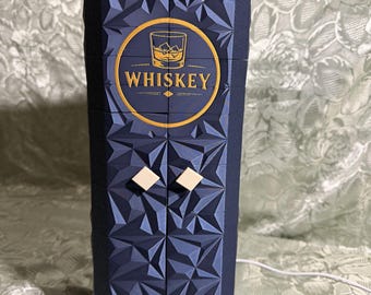 Whiskey Display Box for Dad Gift, Father’s Day Gift for Him, Bourbon Bottle Holder, Unique Gift for Dad, Husband Gift, Bar Decor