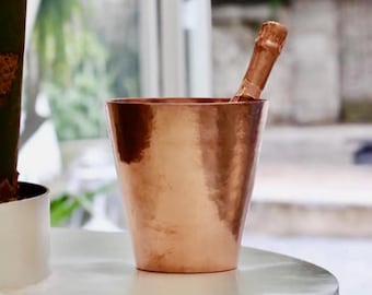 Hammered Copper Ice Bucket, Personalized Champagne Bucket, Engraved Wine Chiller