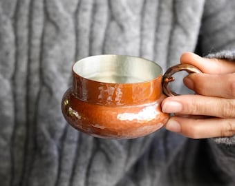 Personalized Copper Mug, Hand Hammered Copper Cup, Engraved Rustic Mug, Handmade Coffee Tea Drinkware