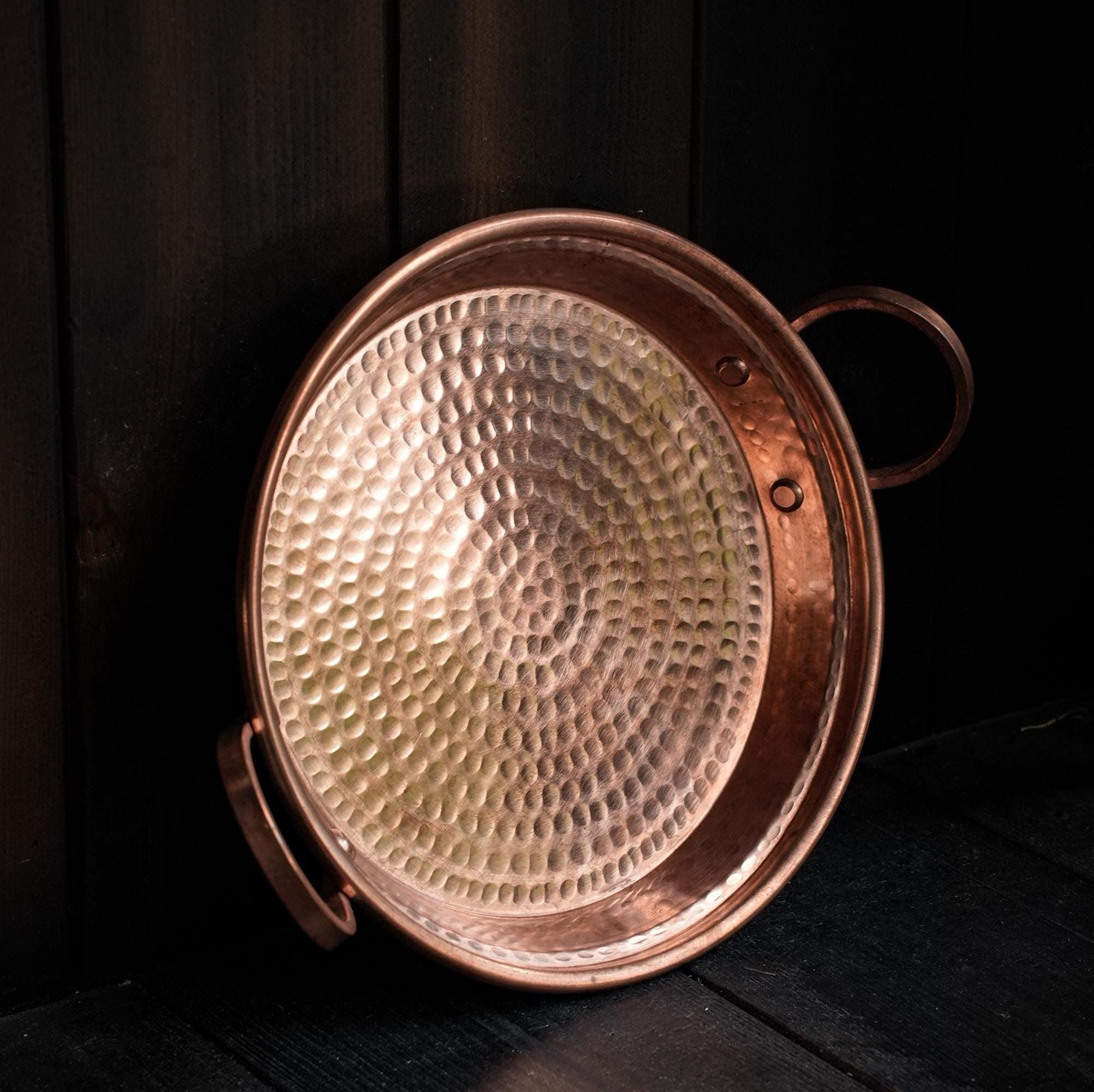 Handmade Pan Copper Frying Pan With Handles, Personalized Handmade Hammered Copper ...