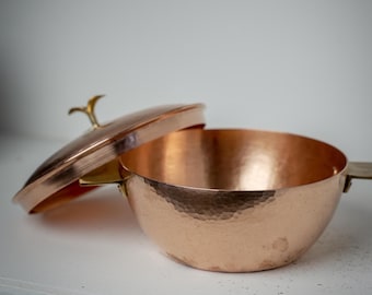 Personalized Initial Copper Salad Bowl, Custom Name Hammered Mini Pot, Handmade Copper Bowl, Small Serving Bowl, Kitchen Decor