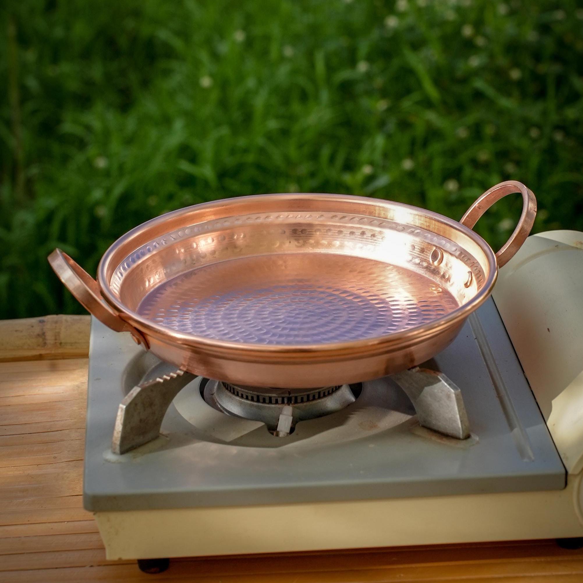 Handmade Pan Copper Frying Pan With Handles, Personalized Handmade Hammered Copper ...
