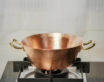 Personalized Initial Copper Salad Bowl, Custom Name Hammered Mini Pot, Handcrafted Cookware