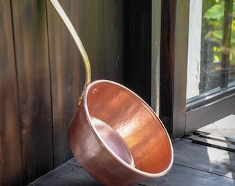 Custom Name Handcrafted Copper Saucepan with Lid, Hammered Solid Copper Pot