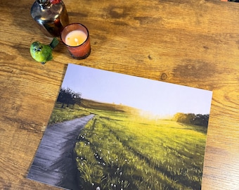 Stampa artistica: Dove il campo trattiene la luce 8 x 10 pollici