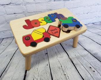 Personalized Wood Construction Stool