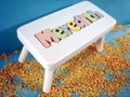 Personalized Puzzle Stool White Finish.