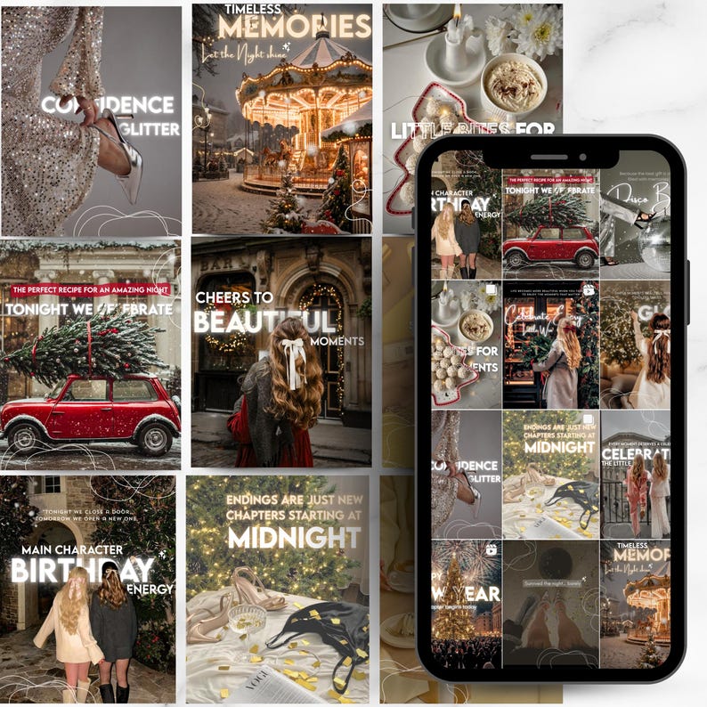 Party Aesthetic Instagram Templates Canva Editable Elegant Celebration