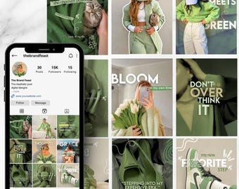 Green Instagram Post Template: Nature Wellness Trending Instagram reels 2026 (Cavna Digital Product) social media manager coaching mentor