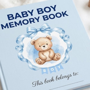 Baby Boy Memory Book Printable, Capture Every Precious Moment, Milestone Journal, First Year Baby Book PDF, 10 Minimal Cover Pages Bonus