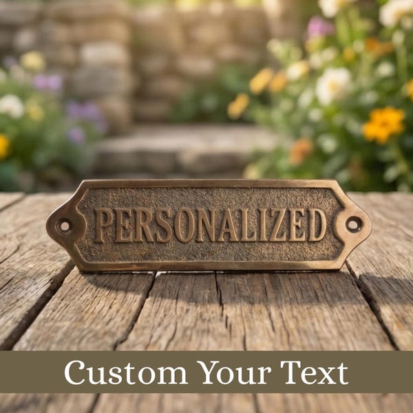 Personalized Brass Name Plate – Custom Home Plaque