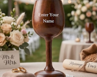 Copa de vino de madera personalizada, cáliz grabado a medida, regalo rústico para bodas, copa de madera medieval, regalo de aniversario, cáliz gótico